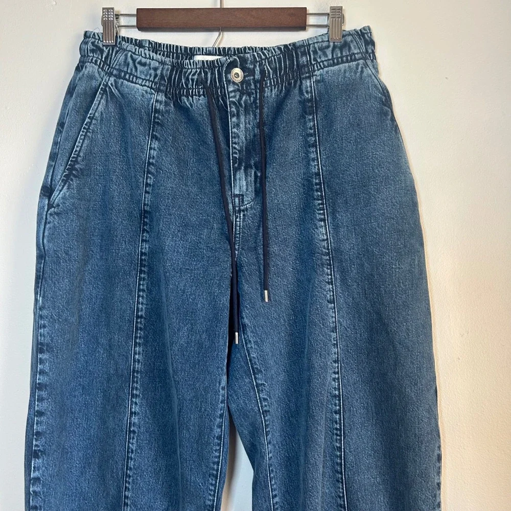 EUC Everlane Baggy Drawstring Jean Women Size M Medium Blue Denim Seam Detail - Picture 5 of 8